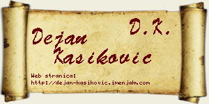 Dejan Kašiković vizit kartica